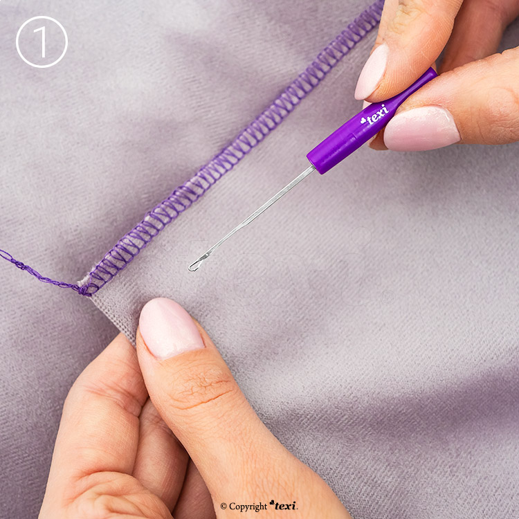 Provlékač nití, zatahovač řetízku overlockového stehu TEXI 4049