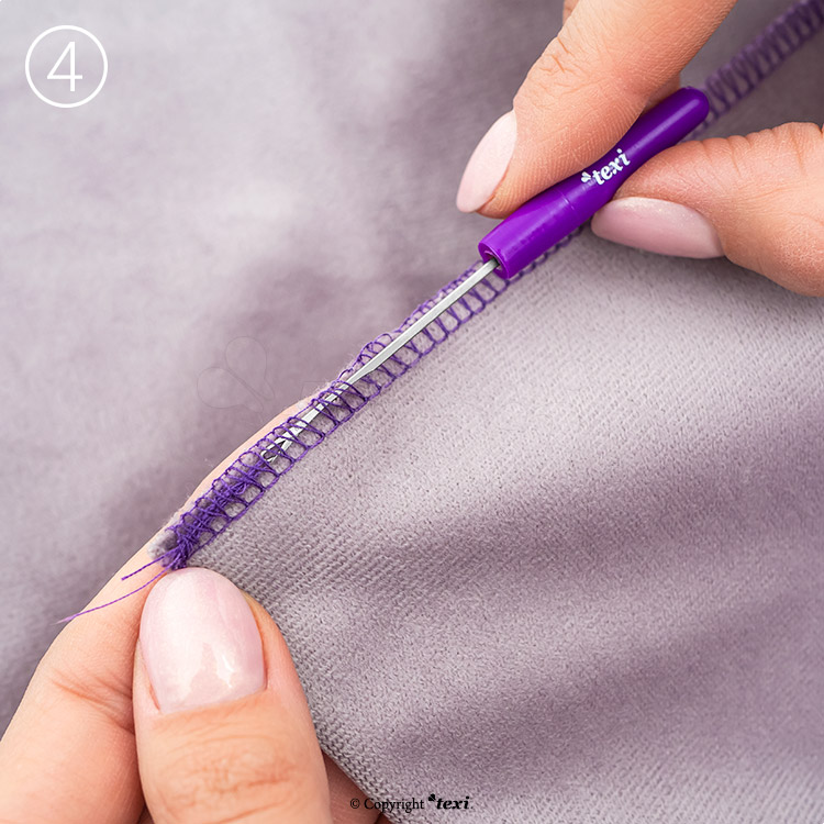 Provlékač nití, zatahovač řetízku overlockového stehu TEXI 4049