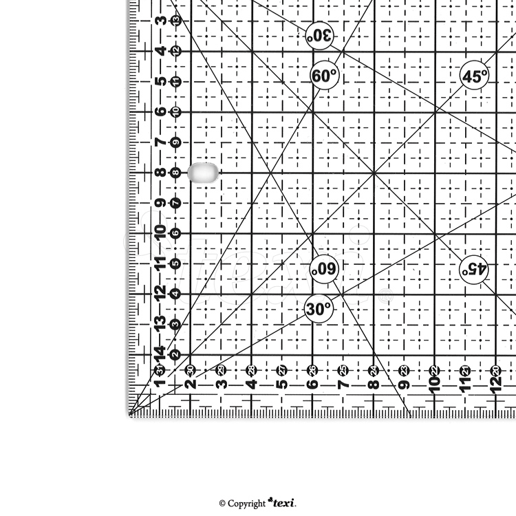 Rastrové pravítko pro patchwork 16x32 cm, černé TEXI 4065