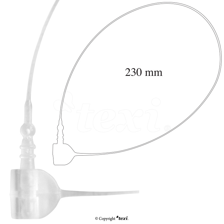 Pojistné nitě neutrální 230 mm, 5.000 ks TEXI 75 PP SECUR LOOP 230