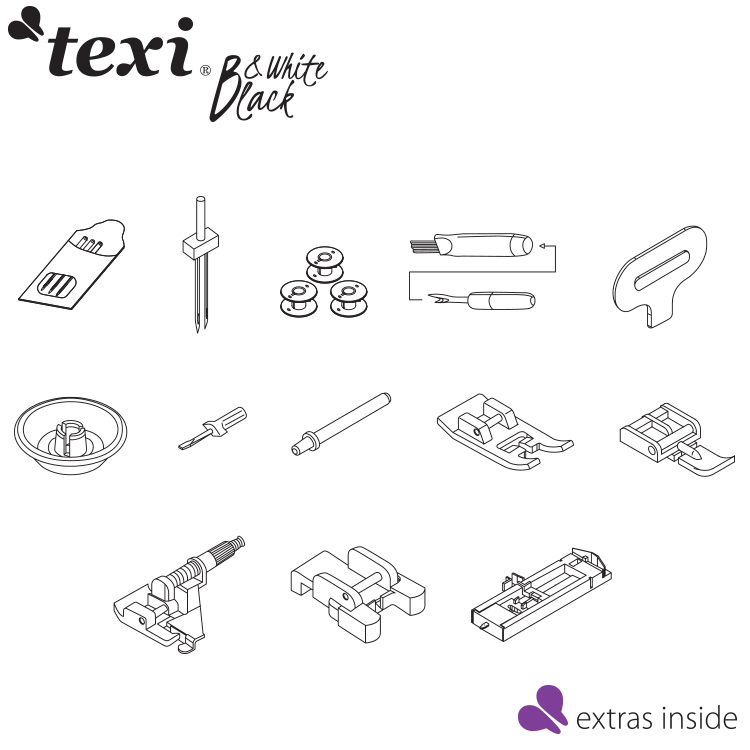 Šicí stroj TEXI BLACK&WHITE