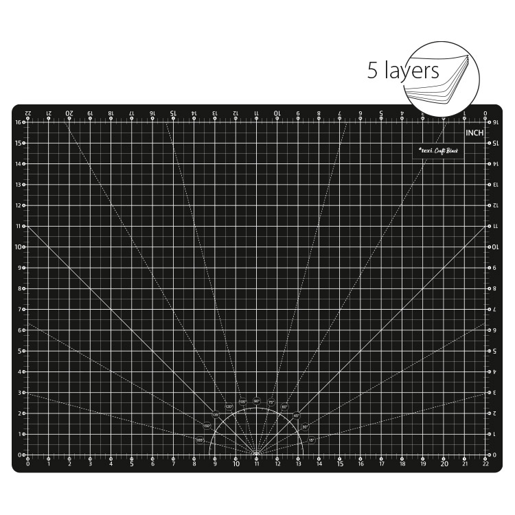 Řezací podložka, 5vrstvá, zesílená TEXI BLACK 60X45