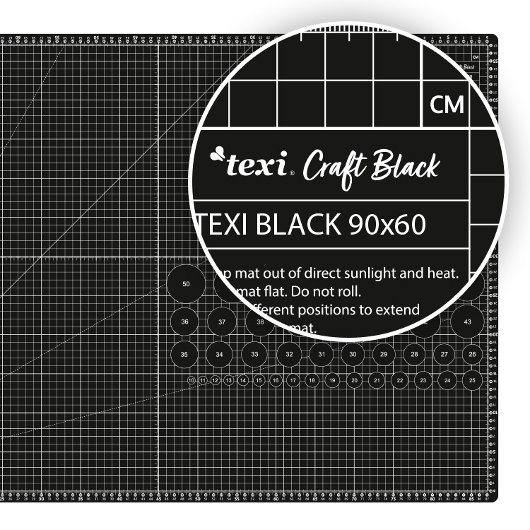 Sada na patchwork a šití TEXI CRAFT BLACK 90X60