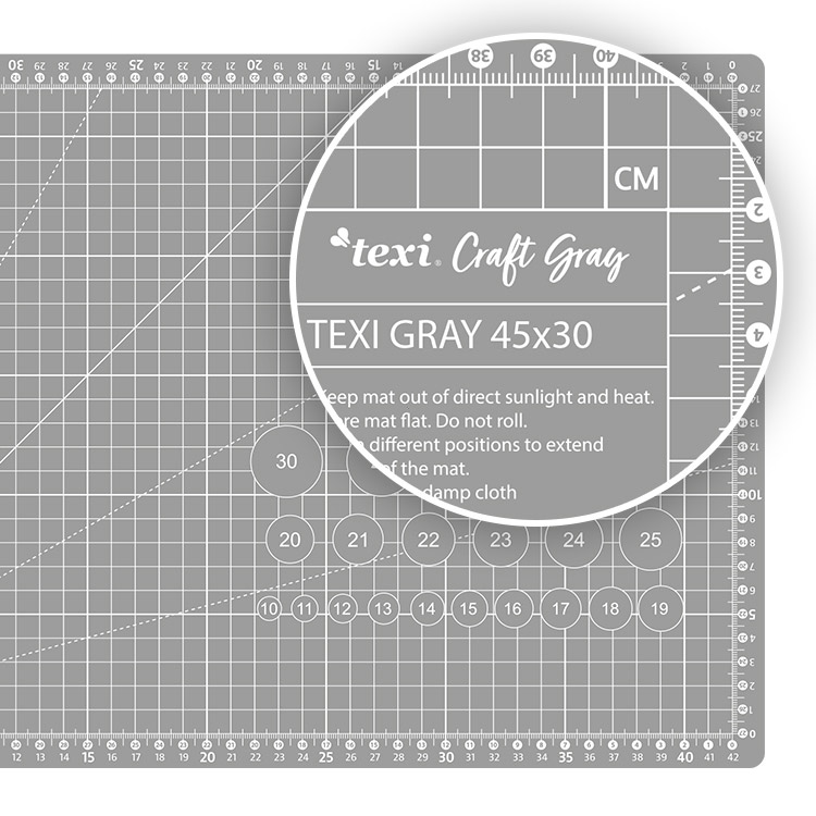 Sada na patchwork a šití TEXI CRAFT GRAY 45X30