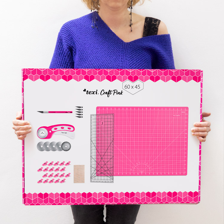 Sada na patchwork a šití TEXI CRAFT PINK 60X45