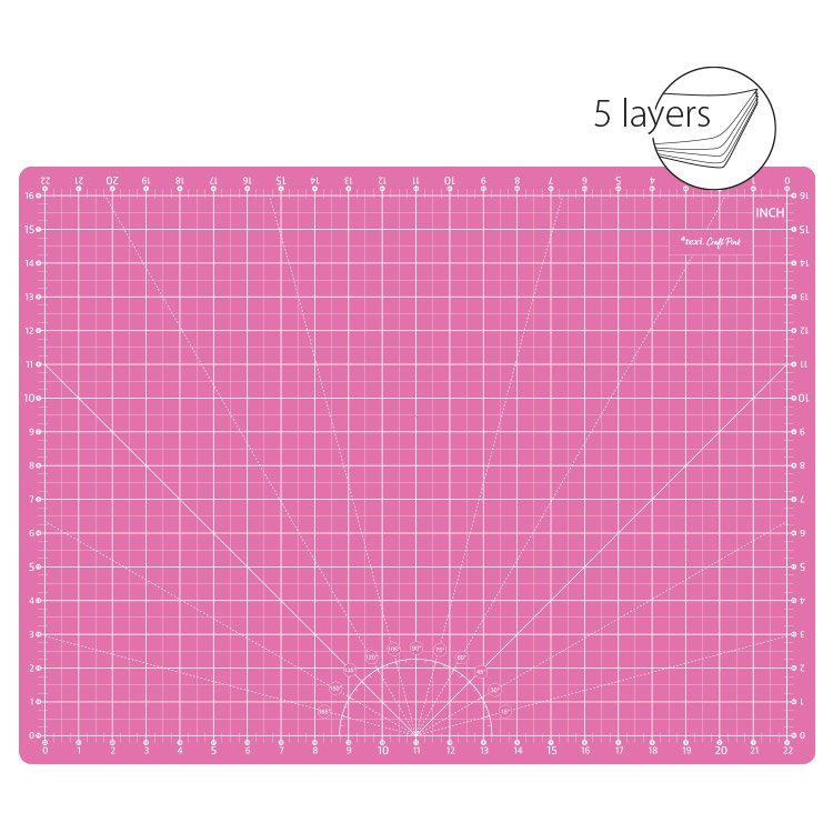 Řezací podložka, 5vrstvá, zesílená TEXI PINK 60X45