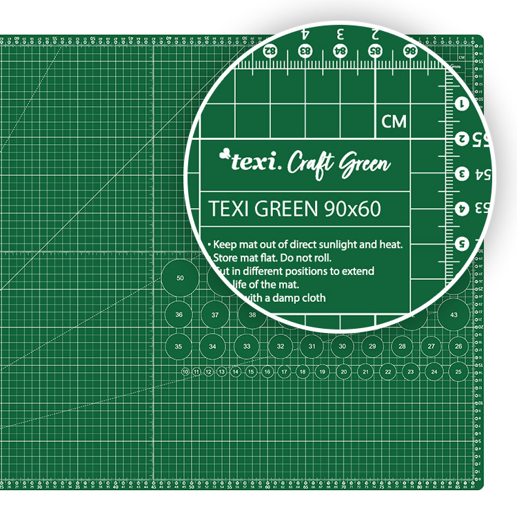 Řezací podložka, 5vrstvá, zesílená TEXI GREEN 90X60