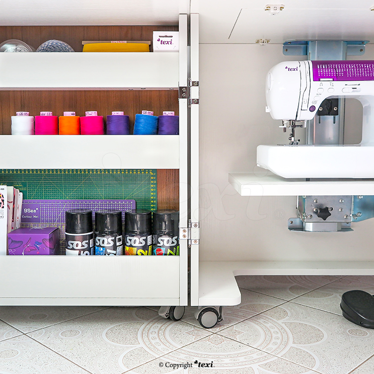 Rozkládací skříňka - stůl pro šicí stroje TEXI SESAME DUO O