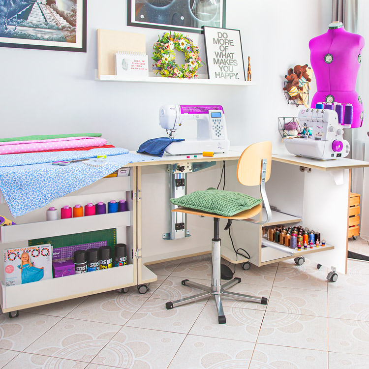 Rozkládací skříňka - stůl pro šicí stroje TEXI SESAME DUO RS