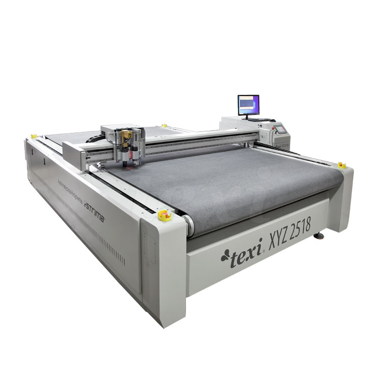 Jednovrstvý cutter na řezání textilu s pásovým dopravníkem TEXI XYZ 2518